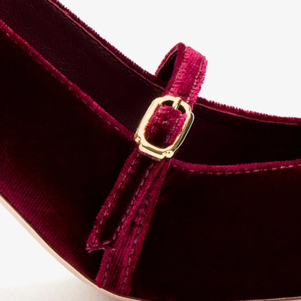 Larroude Ines Pump In Wine Velvet - Picture 10 of 11